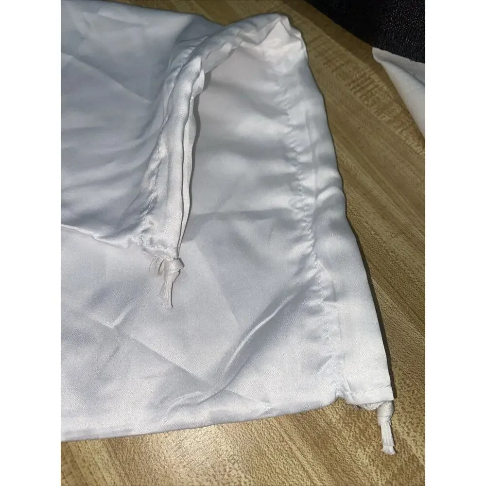 Michael Kors White Satin Drawstring Large Dust bag Dust Cover Handbags 14.5x16”